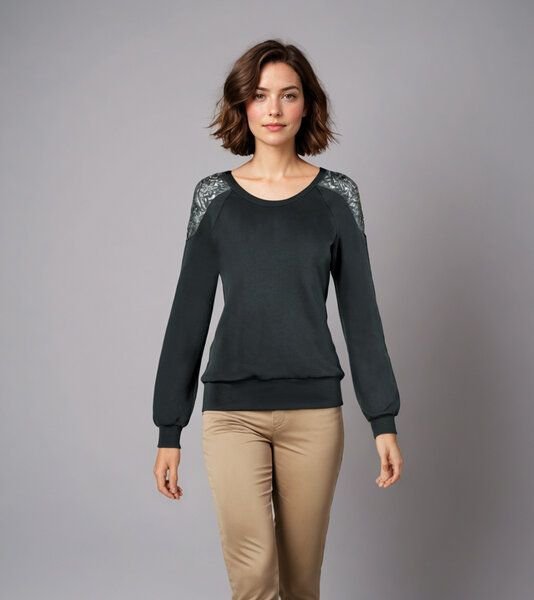 LASALINA Warm - Sweatshirt mit Spitze