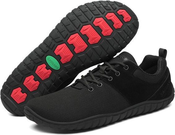 SAGUARO Barfußschuhe Leder Freizeit-Schuhe Schnürschuhe Sneaker Halbschuhe