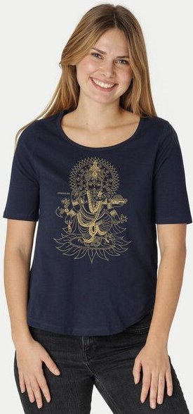 Peaces.bio - handbedruckte Biomode Damen Halbarm-Shirt Ganesha