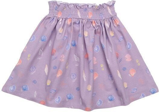 Cotokids Kinderrock GOTS zertifiziert, Bio-Baumwolle, flieder, Muschel-Muster, weich, elastischer Bund – Walkiddy