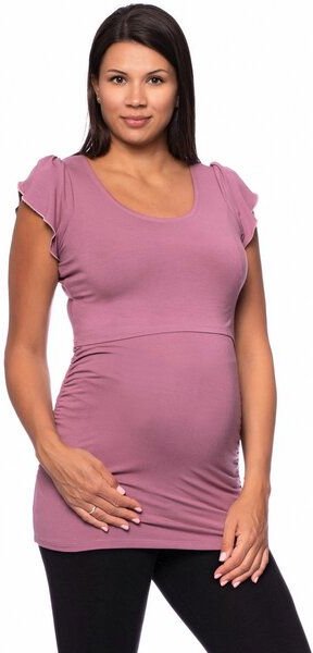 Milchshake 102 BASIC Umstands- und Stillshirt seitlich gerafft mit Schmetterlingsärmeln