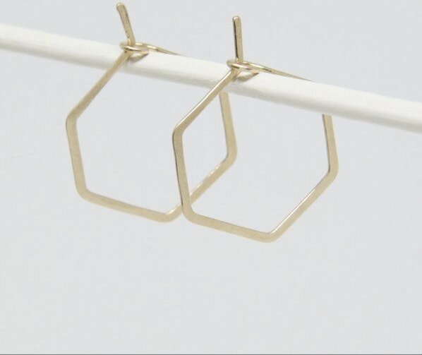 BELLYBIRD Jewellery CREOLEN - Hexagon, gehämmert, S/M/L