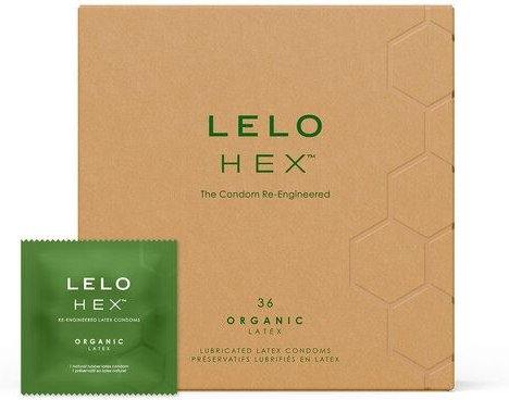 LELO HEX Organic Kondome (36-Packung) - aus ökologisch erzeugtem Naturlatex und angereichert mit L-Arginin