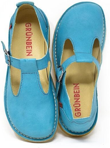 Grünbein Shoes Spangen-Ballerinas Paula II Naturform lose Einlage mauiblau