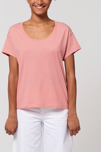 YTWOO Locker geschnittenes Damen T-Shirt aus Bio Baumwolle