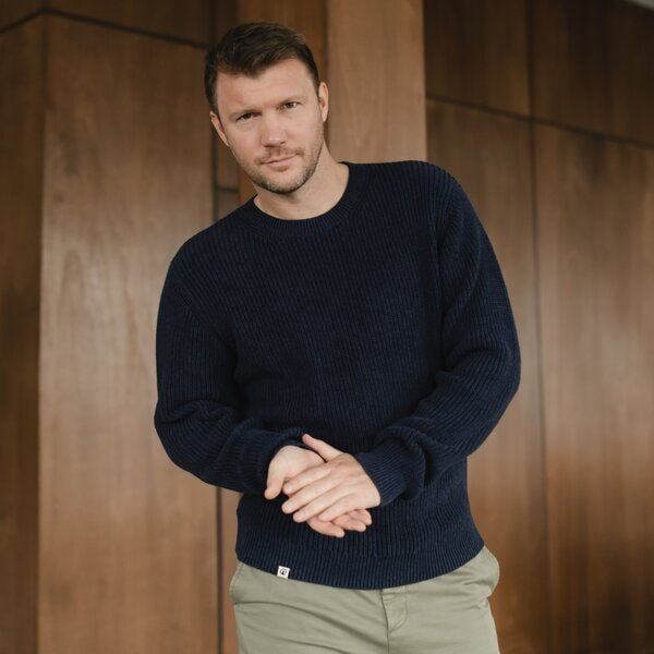 NORDLICHT Herren Grobstrick Sweater Ole aus 100% Baumwolle