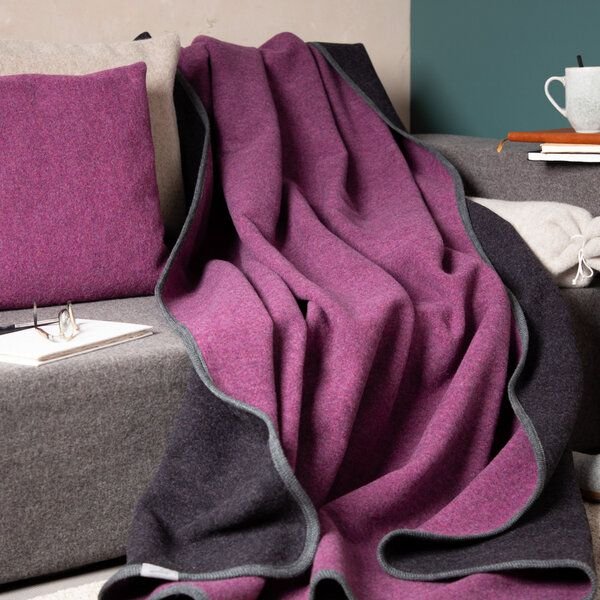 nahtur-design Lodendecke | Warme Wolldecke | Kuscheldecke aus 100% Schurwolle