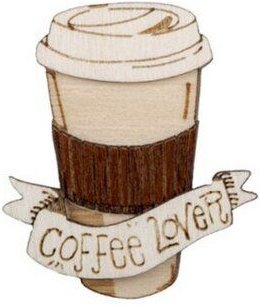 BeWooden Holzbrosche Coffee Lover – Liebe zum Kaffee Brosche