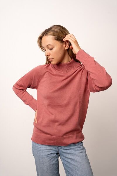 Kopyto Damen Strick Pullover Stehkragenpullover aus 100% Merinowolle RWS-zertifiziert Eco