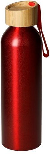 elasto Aluminiumflasche "Bamboo" 0,6 l leicht - Flasche mit Bambusdeckel