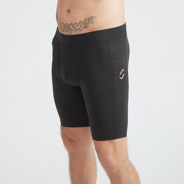 runamics Kurze Running Tights, Herren, schwarz