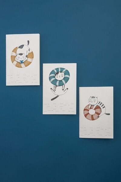 TRANQUILLO Notizbücher SPLASHY CATS 3er-Set (NB266)