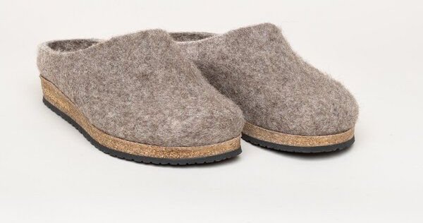 Stegmann Filzclog 108 Natur aus 100% seltenen Wollen - Hausschuhe für Damen & Herren - Pantoffeln mit Kork Sohle