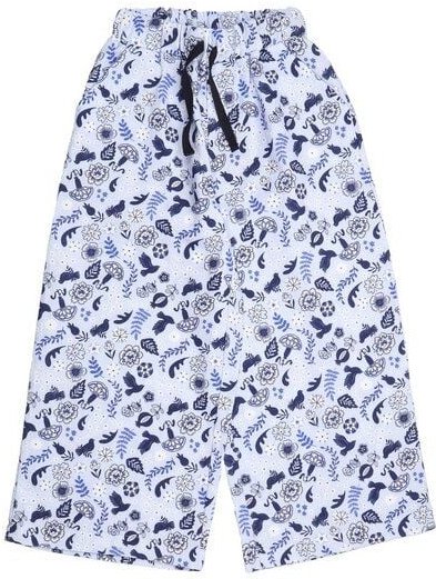 Kinderhose Bio-Baumwolle Blue Birds & Flowers – bequeme Alltags-Pants von Walkiddy für jeden Tag – nachhaltige, hautfreu...