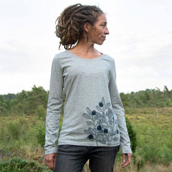 Cmig Blaubeer Langarmshirt für Damen in heather grey