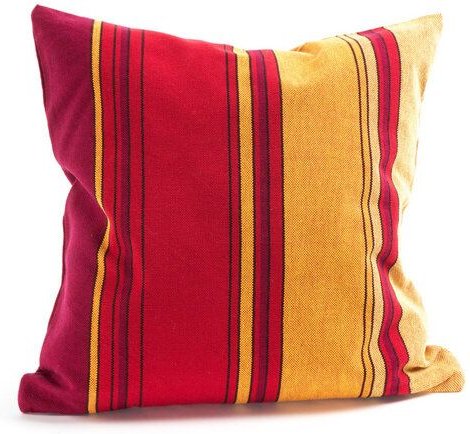 HängemattenGlück Sofakissen / Kopfkissen aus reiner Bio Baumwolle (Bezug und Füllung) 60x60cm Rot- / Gelbtöne