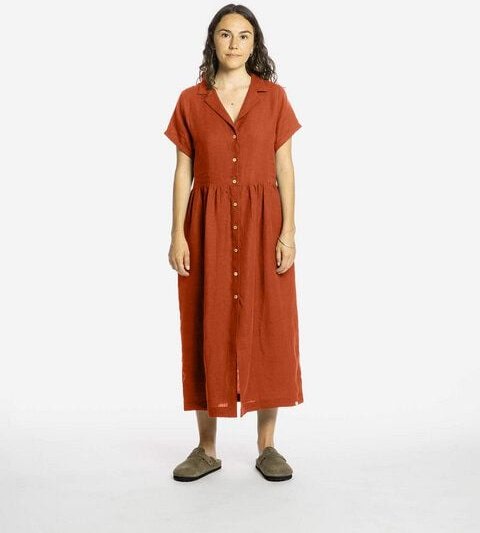 Matona Midikleid | Collared Dress | aus Leinen