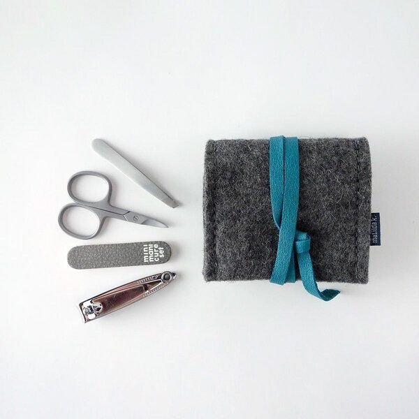 matilda k. manufaktur mini-maniküre-set 'jacob' aus Wollfilz dunkelgrau