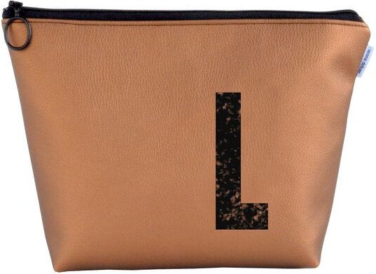 renna deluxe Kosmetiktasche und Kulturtasche personalisiert mit Monogramm - bronze