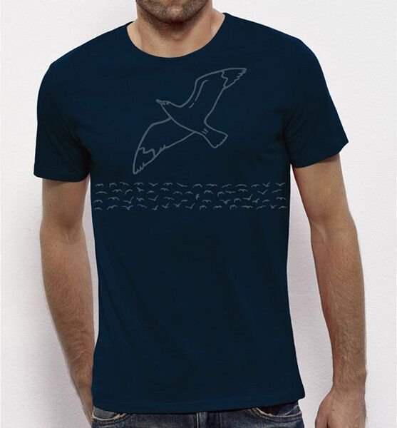 Picopoc Möwe / Möwen T-Shirt für Männer in Navy / Dunkelblau