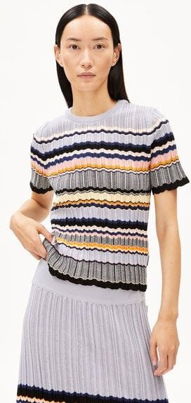 Thumbnail - ARMEDANGELS MAAYA STRIPES - Damen Strickshirt aus Bio-Baumwolle