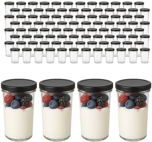 mikken 100 Dessertgläser 150 ml Einmachgläser mit Schraubdeckel