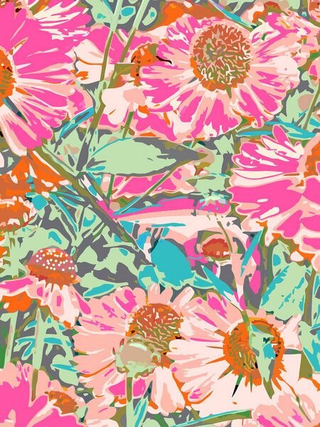 Photocircle Poster / Leinwandbild - Pink Sunflowers