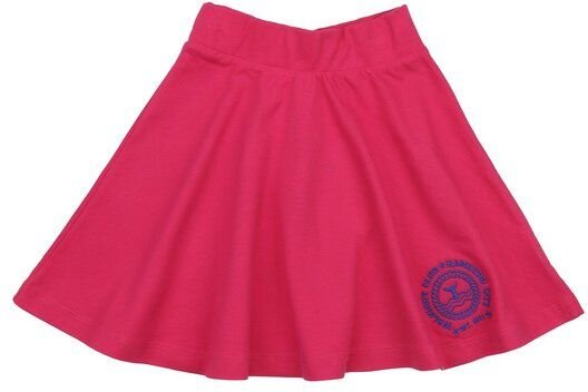 Thumbnail - Kinder Rock GOTS-zertifiziert aus Bio-Baumwolle, pink „Cabaret“, schwingend mit elastischem Bund – Walkiddy