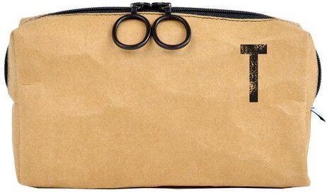 renna deluxe Waschtasche und Kosmetiktasche mit Monogramm, vegan, BRAUN