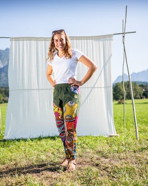 JUAdesign Sommer Hose - BAGGY Damen, bunt, bequem, baggy eben