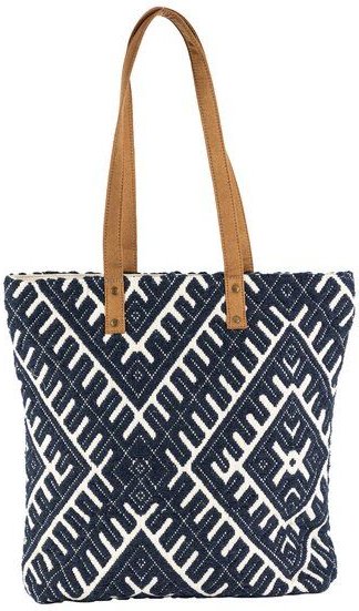 El Puente Handtasche "Wolken" Baumwolle, Schulterriemen aus Kunstleder in Velour-Optik