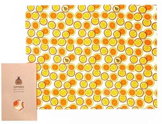 SuperBee Bienenwachstuch XXL 40 cm x 50 cm - die nachhaltige und flexible Alternative zu Plastik - verschiedene Designs