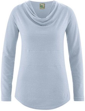 HempAge Damen Langarmshirt mit Wasserfallkragen Hanf/Biobaumwolle