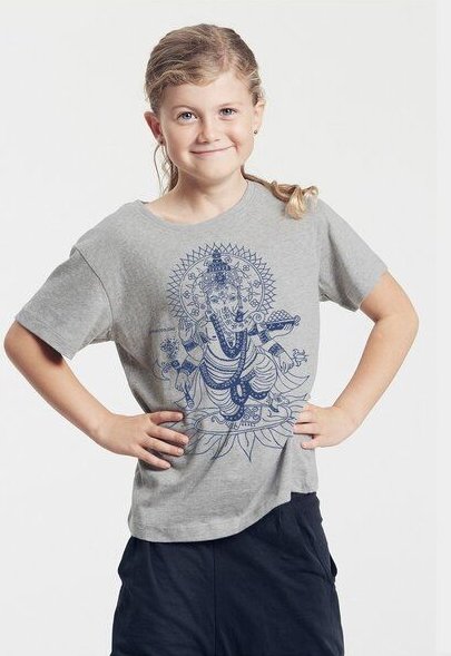 Peaces.bio - handbedruckte Biomode Bio-Kinder T-Shirt Ganesha