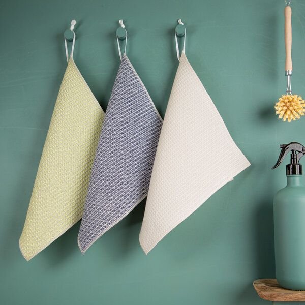 nahtur-design 3er Set Putzlappen aus Halbleinen Waffelpiquée