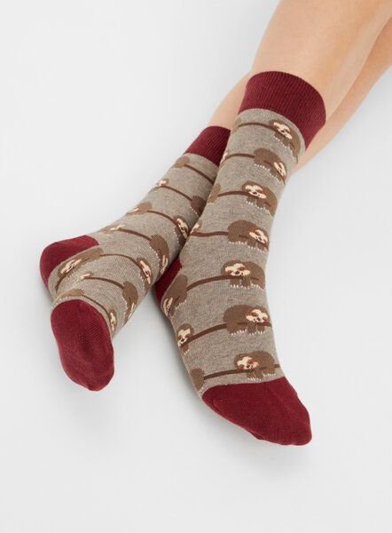 Natural Vibes Sloth Socken Bio GOTS | Faultier | Bunte Socken | Herren Damen Socken | Funny Socks