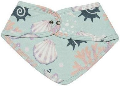 Baby Dreieckstuch „Shells Pearls“ aus Bio-Baumwolle in Blau – GOTS-zertifiziert, Walkiddy