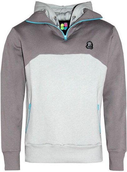 FÄDD Unisex 1/4 Sweatjacke/ Zipper aus Bio-Baumwolle Grau/ Blau/ Türkis