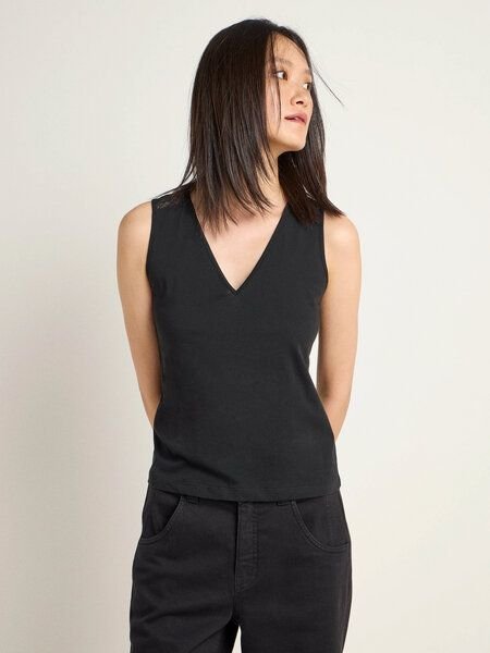 LANIUS Top mit Spitzeneinsatz aus Bio-Baumwolle