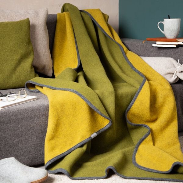 nahtur-design Lodendecke | Warme Wolldecke | Kuscheldecke aus 100% Schurwolle