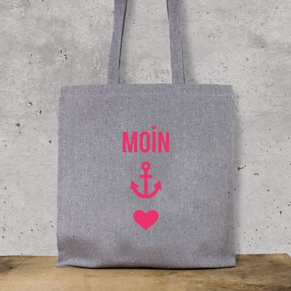 Bow & Hummingbird Baumwollbeutel "Moin-Anker-Herz" aus recycelter Baumwolle