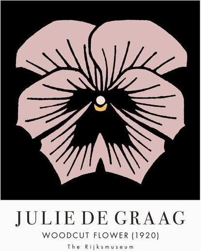 Photocircle Poster / Leinwandbild - Woodcut Flower von Julie de Graag