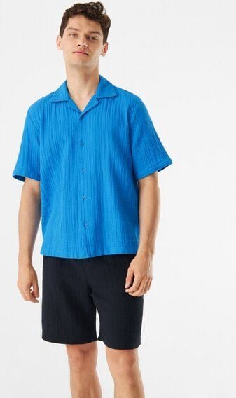 Thumbnail - Givn Berlin Kurzarmhemd GBLUCA aus Bio-Baumwolle - French Blue (Musselin)