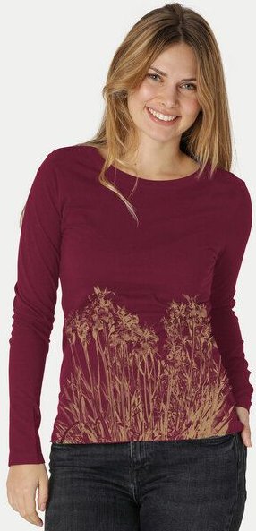 Peaces.bio - handbedruckte Biomode Langarmshirt Damen Mystic Iris
