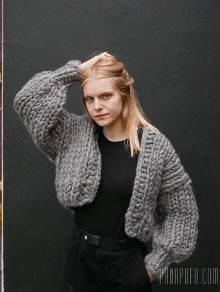 PANAPUFA 100% MERINO Chunky wolle Strickjacke