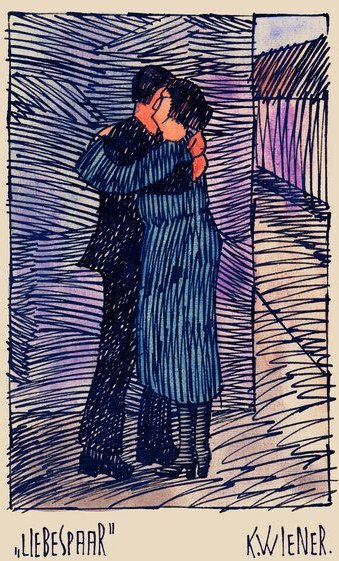 Photocircle Wandbild / Kunstdruck / Poster / Leinwand - Karl Wiener: Liebespaar