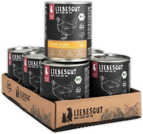 Liebesgut Tiernahrung Bio-Huhn mit Bio-Wurzelgemüse