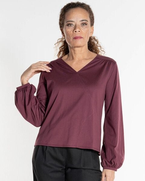 Alma & Lovis Feminine Bluse im Wickel-Look aus extra feiner Bio-Baumwolle | Wickelbluse