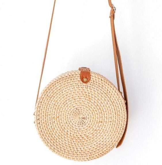 Soeji Runde Rattantasche, Umhängetasche Boho Bali Tasche SENJA