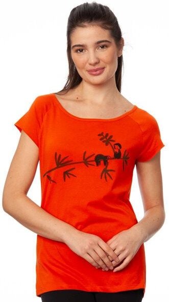 FellHerz Damen T-Shirt Faultier koi orange bio, fair & vegan